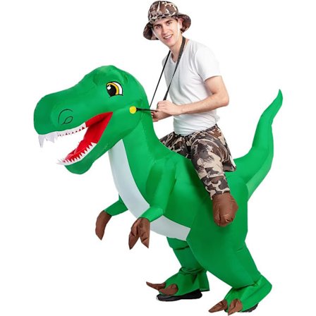 2025 Siste Modell Dinosaurkostyme Voksen, Halloween Oppblåsbar dinosaurkostyme Dame Mann Morsom Blås opp Kostyme Halloweenfest Cosplay