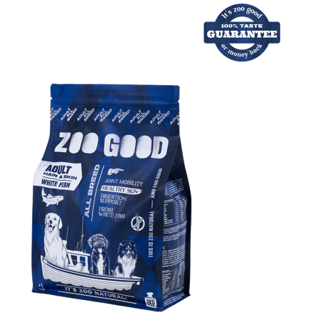 ZOO GOOD - White Fish Skin & Hair Adult All Breed 2 kg - Hund - Hundefôr & hundemat - Tørrfôr for hund - ZOO.no