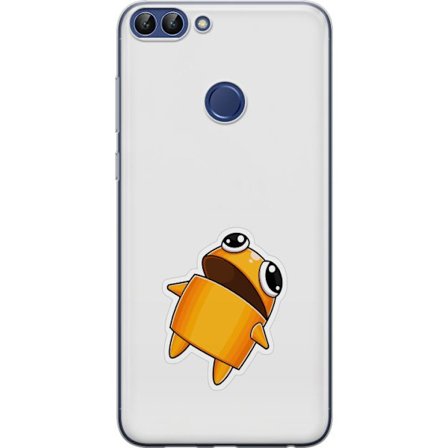 Yhteensopiva Puhelinkuori Huawei Huawei P smart Oranssi piirretty hahmo, jolla on suuret silmät ja dynaaminen asento leikkisässä tyylissä