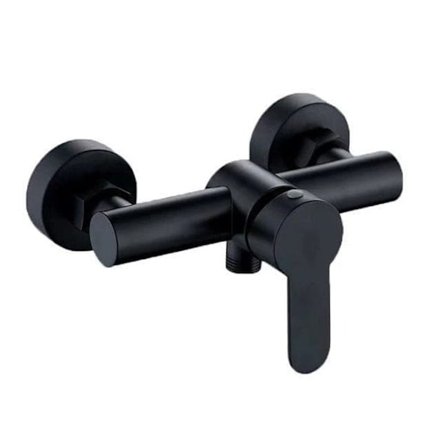 Duschblandare för Varmt & Kallt Vatten – Svart väggmonterad blandare för badrum_OF