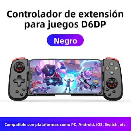 D6DP Svart Mobil Spillkontroller for Android og iOS Trådløs Gamepad for Xbox Cloud Gaming PS Remote Play Kontrollhåndtak
