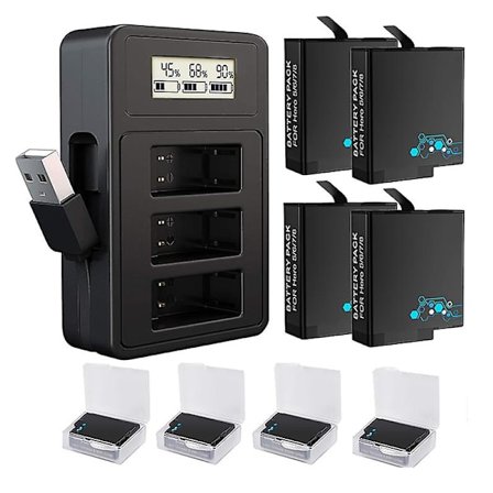 1800mah akut Yhteensopiva Gopro-akku, USB tarkka lataus näyttölaturi Yhteensopiva Gopro Hero 8/7/6/5 musta kamera Gopro-tarvikkeet