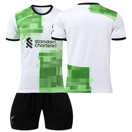 23-24 Liverpool borta grön tröja nr 11 Salah 27 Nunez 66 Arnold barnfotbollskläder No number (blank version) 18 yards