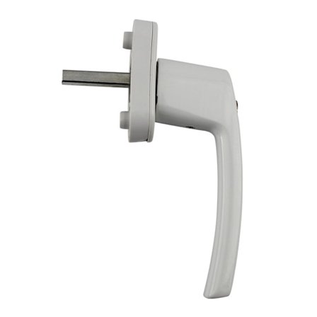 Et hvidt aflåseligt vindueshåndtag, aflåselig børnesikkerhedsvindueslås, bruges til at forbinde vinduer, altandøre, gårddøre