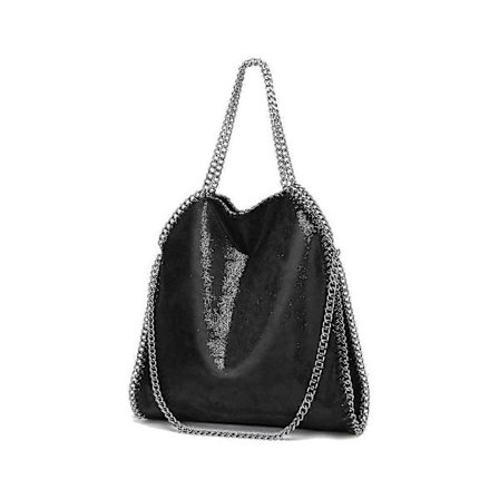 Damhandväskor Mjukt Läder Mode Designer Topphandtag Vardaglig Ficka Dam Tote Bärbar Kedja Stora Axelväskor Svart