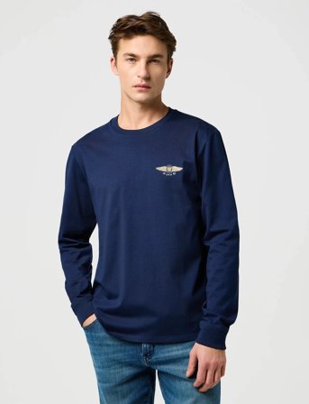 Wrangler Ls Americana Tee - Navy - S