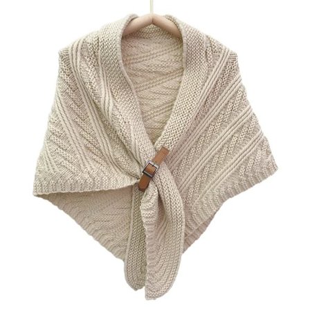 Triangulært sjal Unikt skjerf Lærspenne Sjal Wrap for kvinner Skjerf Sjal Triangulær Spenne Sjal Wrap