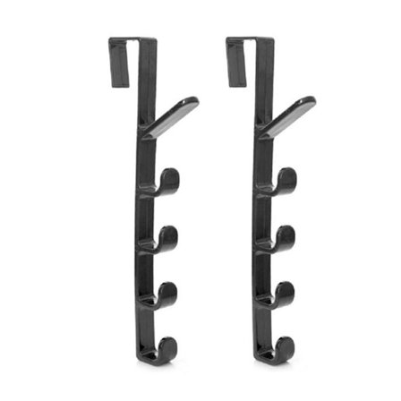 2-pak dørkrog-organisator med 5 kroge til rygsæk, håndtaske, tøj og frakker