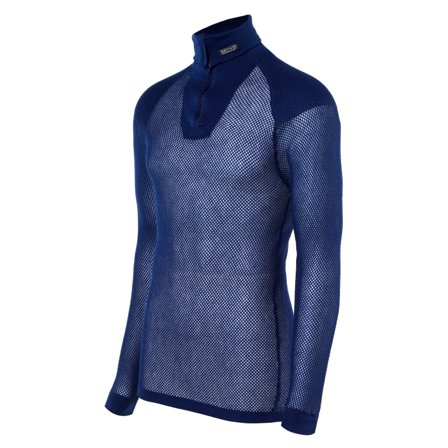 Brynje Super Thermo Zip Polo Shirt Men base layer tops Blue XS