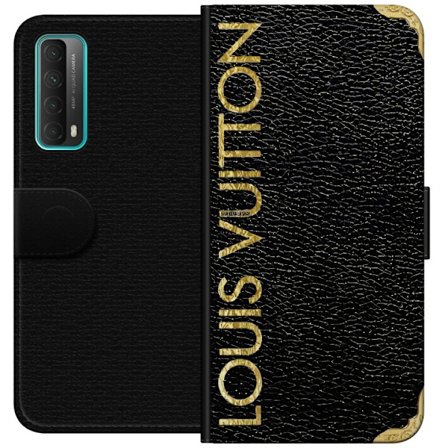 Huawei P smart 2021 Lommeboketui Louis Vuitton luksuriøs moteplakat svart gull design merke logo eksklusiv stilig elegant kunst