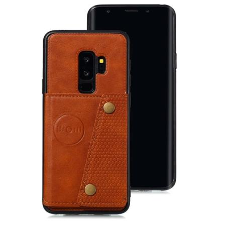 TG Tyylisuuntainen Tehokas Kotelo Korttipidikkeellä - Samsung Galaxy S9 Vaaleanruskea