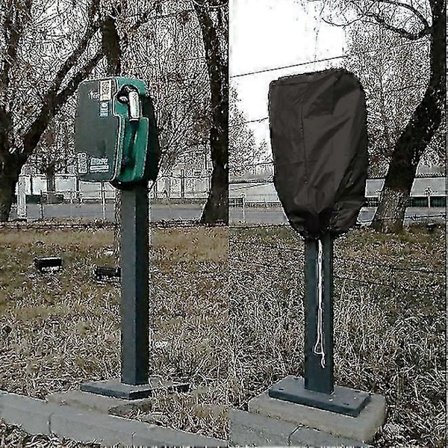 Ev Laddare Regn- och Solskydd 420d Laddstolpeskydd -JRCN 50*35*70cm Svart