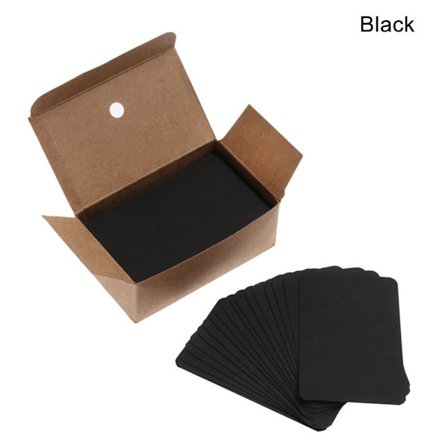 100 st / set visitkort Meddelande Obs tomma ordkort SVART