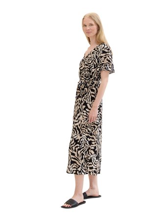 Tom Tailor Printed Wrap Dress - Black - 34