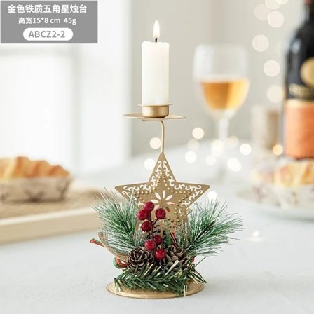 Jul Gyllene Smidesjärn Ljusstake Snöflinga Älg Hängen Juldekorationer God Juldekor 2023 Gott Nytt År