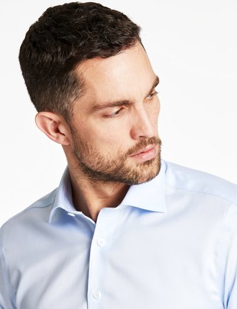 Lindbergh Black 1927:Twill Weave Shirt Wf L/S - Blue - XXL