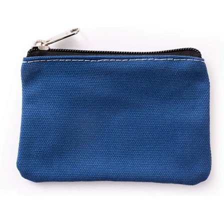 Lille Møntpung i Canvas Pung med Lynlås Pengepose Taske til Kvinder Mænd Børn Moon Blue