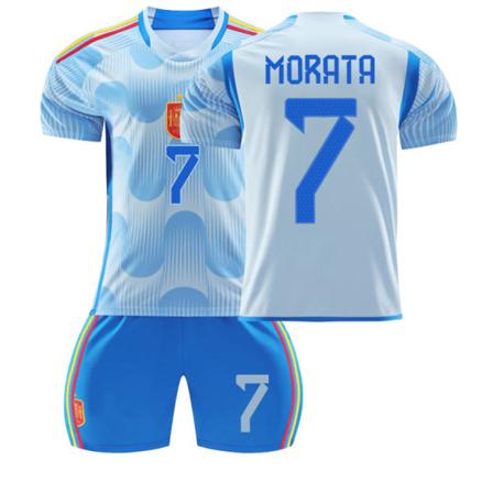 2022 Qatar World Cup Spanien Borta Fotbollströja Set Xl