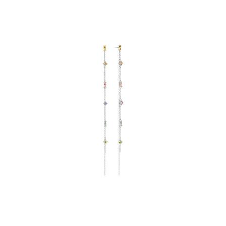 Sif Jakobs Earrings Princess double chain , Grijs , Dames , Maat: ONE Size