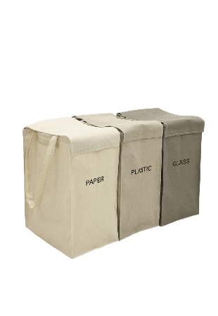 Åhléns Home Förvaringspåsar med lock RECYCLE, 3-pack Förvaring Beige ONESIZE
