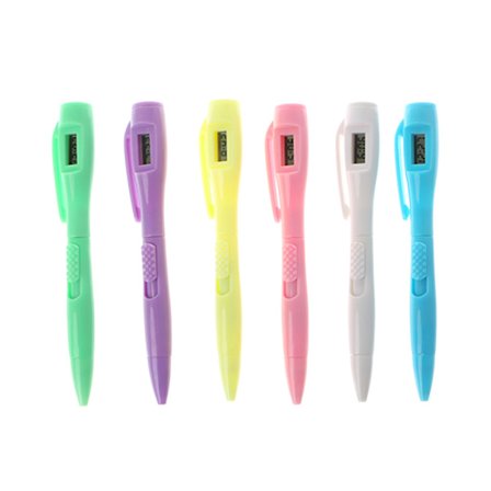 1 stk. Kuglepen med digitalt ur Elektronisk ur Pen Eksamen Penne Ur Pen