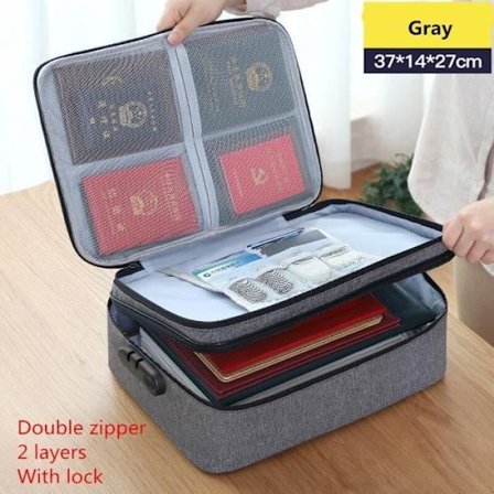 Håndveske, Oxford – Vanntett Business-dokumentmappe for menn, elektronisk dokumentoppbevaringsveske for iPad - Type B4 Grå