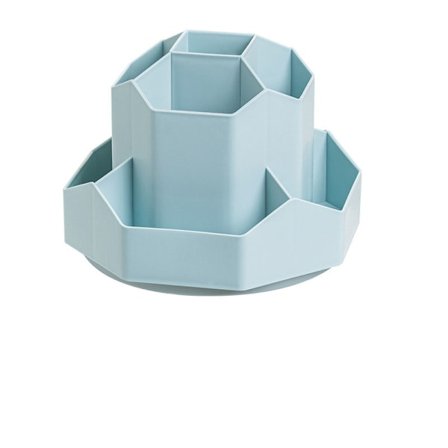 Blå roterende penneholder skrivebordsopbevaring stor kapacitet 360° roterbar opbevaringsboks