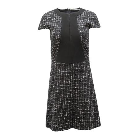 Balenciaga Vintage Pre-owned Tweed Shift Kjole Cotton Sort, Dame