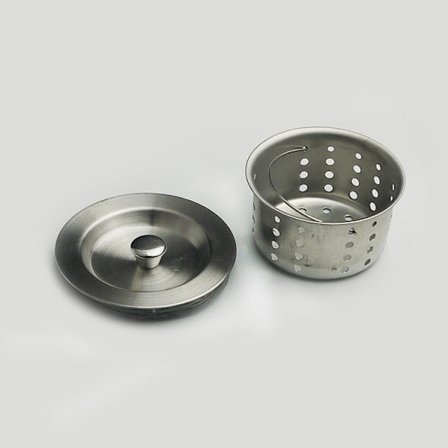 Køkkenvask Si, Vask Si Samlesæt, Aftagelig Dyb Vask Si Kurv med Vaskprop, Forseglingshætte til Hjem, Køkken, Rustfrit Stål