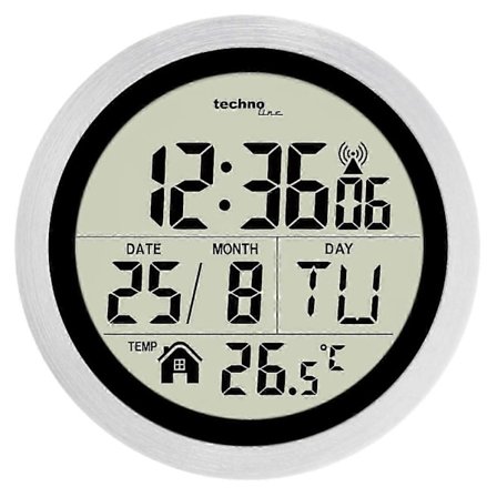 IP4 vedenkestävä digitaalinen kylpyhuoneen radiokello, hopea, 145 x 60 mm