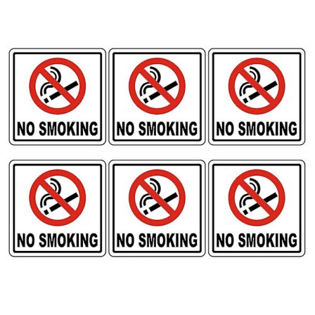 6 stk. Rygestop Skilt Klistermærker Selvklæbende Rygestop Klistermærke Til Bil Dekoration