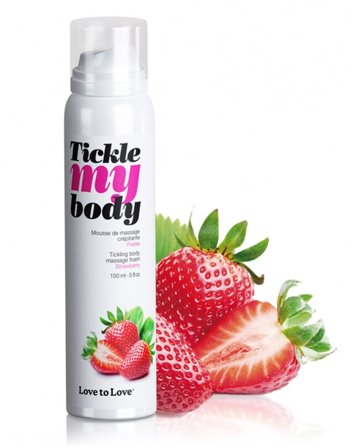 Love to Love: TICKLE MY BODY MASSAGE FOAM - STRAWBERRY - Erotik Vuxen: Tilbehør