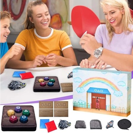 Jud- Squid Game 2 Puslespill for barn: Spill bilder, slå på stelar, ta tak i steiner, spark fjøreboller q