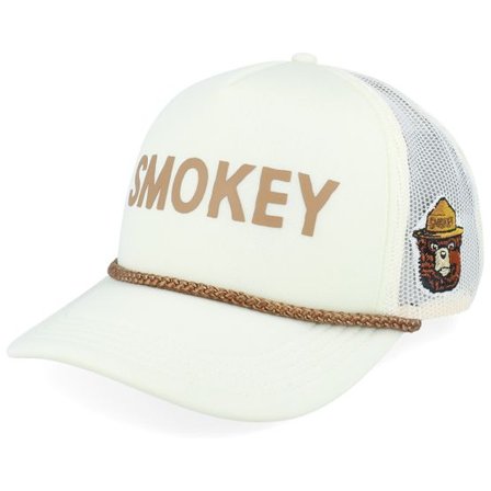 American Needle - Vit trucker Keps - Smokey Bear Foamy Roscoe White Trucker @ Hatstore
