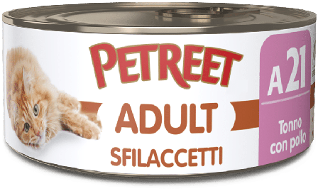 Petreet Adult Sfilaccetti Tonno Con Pollo Cibo Umido Per Gatti