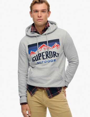 Superdry Mountain Relaxed Hood - Grey - XL