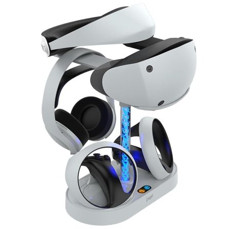 Laddningsstation för PS VR2 Dual Controller med magnetisk laddning för PS5 Headset och VR Konsol Förvaringsställ med RGB-belysning PG-P5V001
