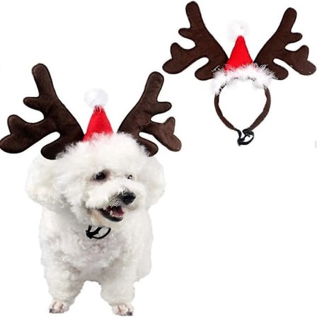 2 stk Kat Hund Jule Gevir Hovedbøjle Rensdyr Gevir Hovedbøjle Til Hunde Katte Små Hunde Rensdyr