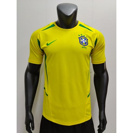 2002 Brasilien Hjemmebane Fodbold Uniform T-shirt S-2XL