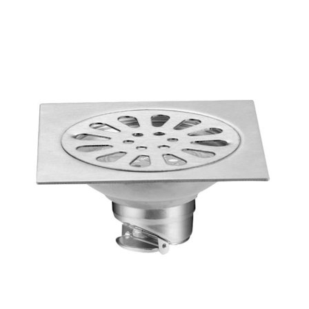 Tjock golvbrunn i rostfritt stål, anti-lukt, kvadratisk duschbrunn för badrum
