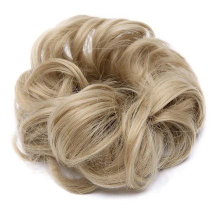 Hår Extensions Hårbit Scrunchie Uppdos Messy Ponytail Bun Wavy VOLUMINOUS Hår Extensions Askblond