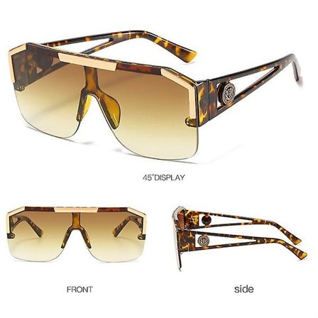 Muodikkaat ylelliset ylisuuret neliönmuotoiset aurinkolasit miehille [leopardin väri]