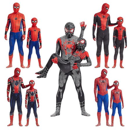 Barn Aldult Spider Man Cosplay Kostym Party Jumpsuit Spider-man Fancy Dress