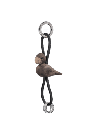 Kay Bojesen Nøkkelring Fugl sort/røkt eik