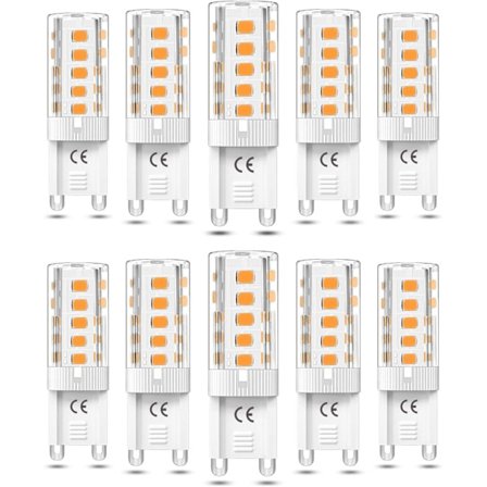 {xjxj}10 kpl G9 LED-lamppu Himmennettävä 5W Lämmin valkoinen 3000K G9 LED-lamput Halogeenivastaava 50W AC110/220V [Energialuokka F]