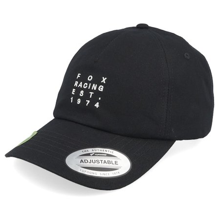 Fox - Est.1974 Hat Black Dad Cap Unconstructed Black Cap - @ Hatstore