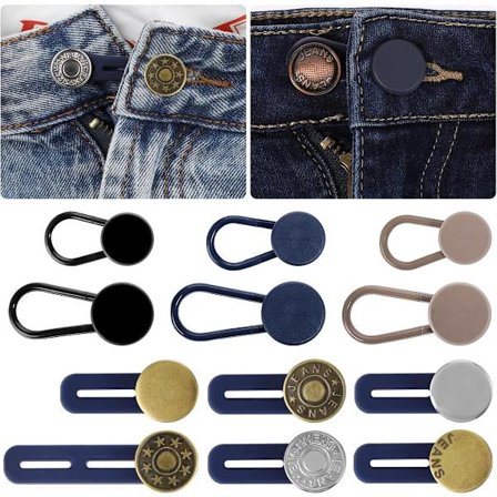 Knaphulsforlænger - 12 Stykker - Bukseforlænger - 15-17 MM - Silikone - Jeans Bukseforlænger - Knapforlænger - Bukseknaphulsforlænger