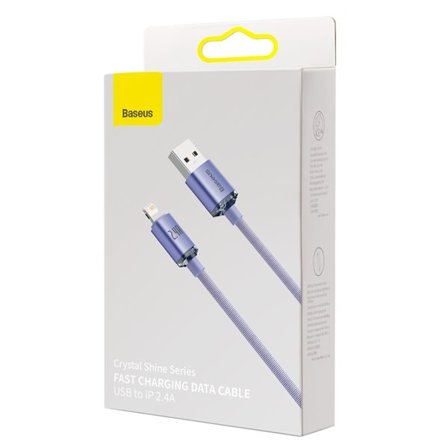 Baseus Crystal Shine-kabel USB till Lightning, 2,4 A, 1,2 m (lila)