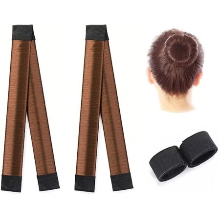 (Brun) 2 st Magic Bun Maker, Hårstiltillbehör, Donut Bun Maker, Fashion Hårstilskiva, Hårstilverktyg H