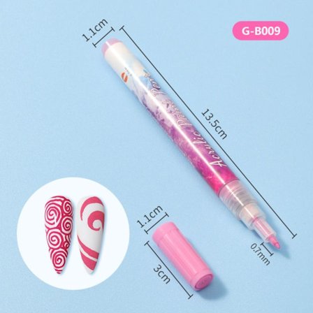 Ultra Thin Curve Manikyr Marker 3D Nail Art-penner G-B009 G-B009